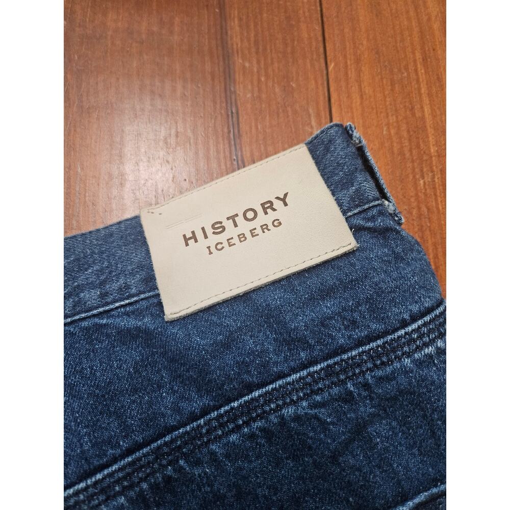 History Iceberg IT 42 US 37 Ombre Dip Dye Wide Leg Jeans Mens Made In Italy - Picture 13 of 14